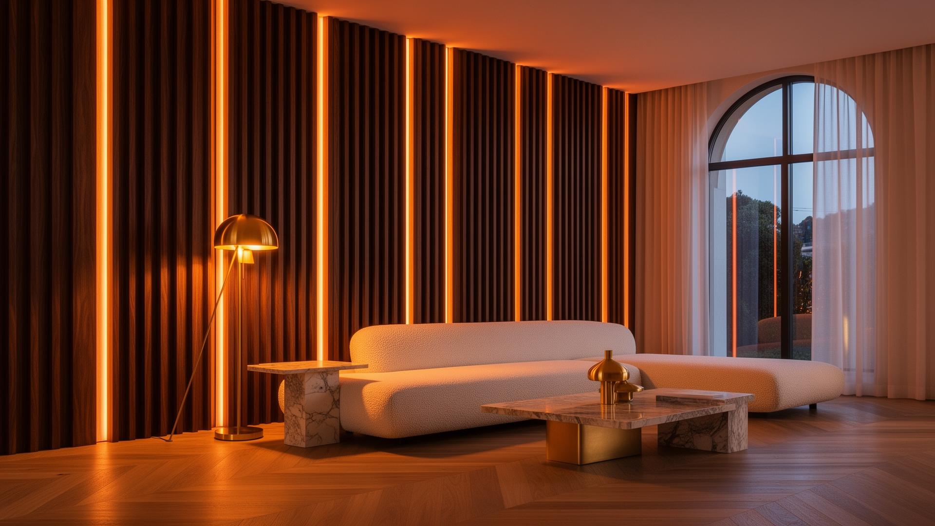Sculpted vertical lines — a signature for hotel lobbies